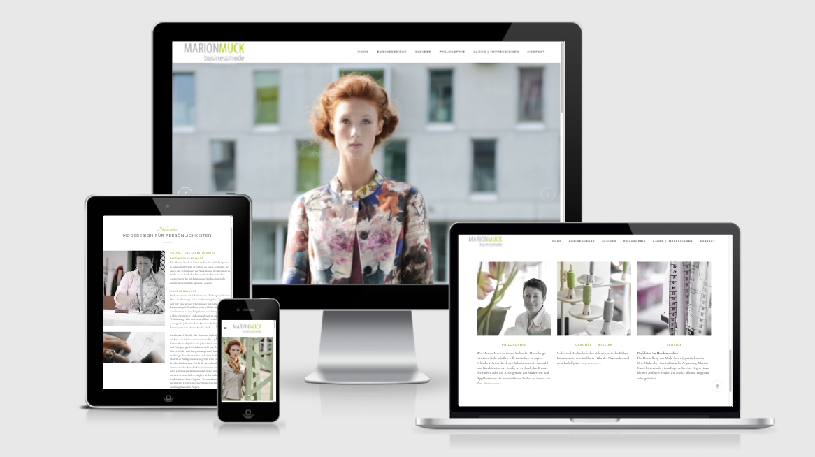 Webdesign für die Modedesignerin Marion Muck | Susanne Breuer | Webdesign & Grafikdesign Köln