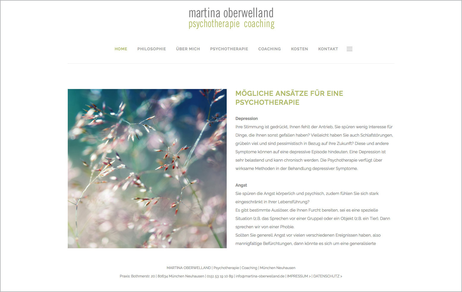Susanne Breuer | Webdesign & Grafikdesign Köln | Webdesign für die Therapeutin Martina Oberwelland