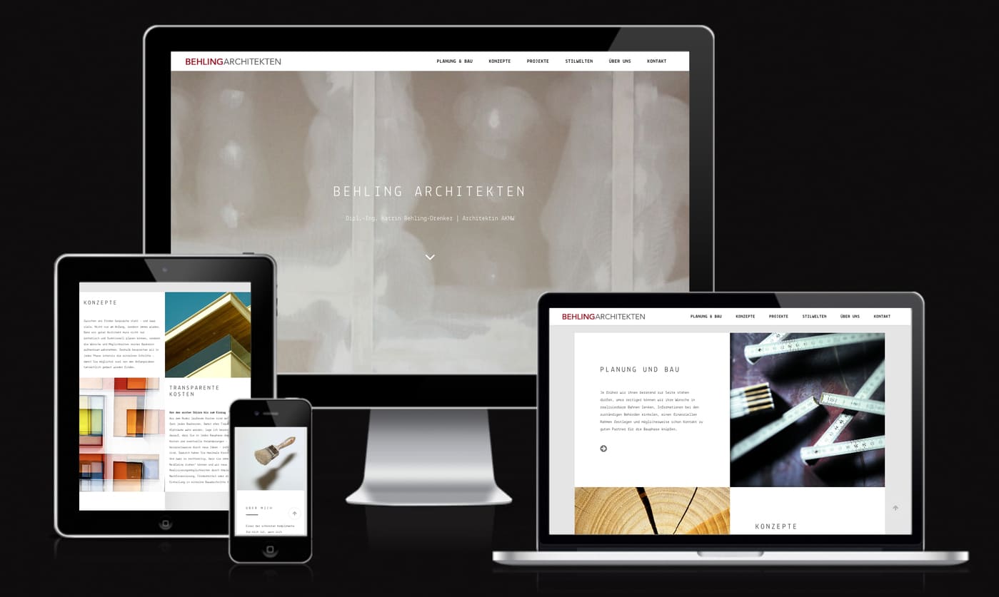 Webdesign für Behling Architekten | Grafikdesign Köln | Susanne Breuer