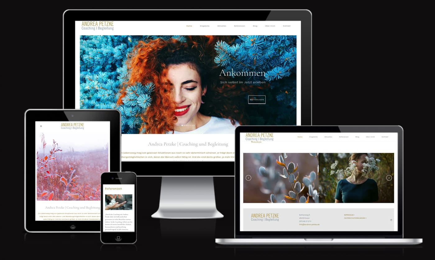 Webdesign für Andrea Petzke, Coaching | Grafikdesign Köln | Susanne Breuer